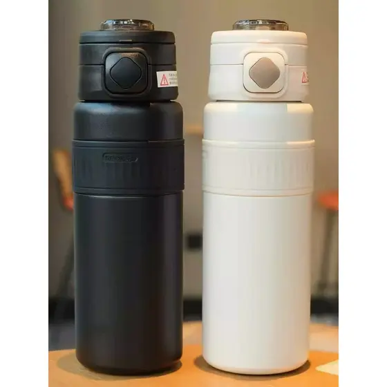 Copo Térmico Inox 800ml com Botão e Trava | Garrafa Térmica Anti Vazamento | Gelado 24h Quente 8h Promoção