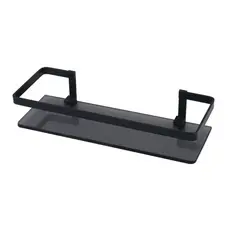 PORTA SHAMPOO, BANHEIRO, PAREDE, PRATELEIRA , VIDRO,  FUMÊ (PRETO) TAMANHO 30X10cm VIDRO 8mm