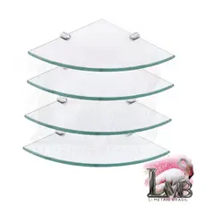 KIT PRATELEIRAS 4 PEÇAS DE COZINHA PARA COZINHA, BANHEIRO FIXO DE PAREDE SUPORTE EDE VIDRO INCOLOR