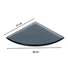 PORTA SHAMPOO CANTO PRETO COM VIDRO FUMÊ, SUPORTE PRATELEIRA PARA SHAMPOO DE VIDRO 6MM