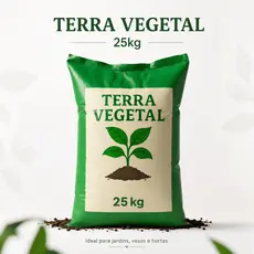 Terra Vegetal 25kg Fértil Jardim Horta Vasos e Plantas Pronto Para Uso