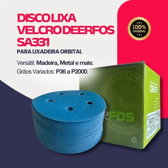 5 Disco De Lixa Para Lixadeira Orbital 125mm 5'' 36 A  2000