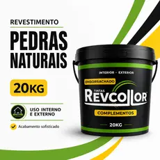 Revestimento Pedras Naturais Revcollor 20kg Para Parede Fachada Muro Interno Externo