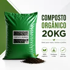 Esterco Bovino Composto Orgânico 20kg Adubo Natural Para Plantas Hortas Jardins Vasos e Flores