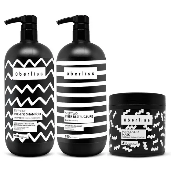 Kit Escova Progressiva Sem Formol Uberliss Avlon 2 Passos + Máscara 450g