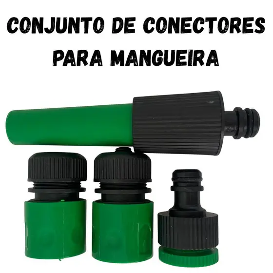 KIT Esguicho e Engates Para Mangueira 4 Peças