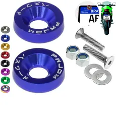 Parafuso De Placa Para Moto E Carro Kit Anilha M6 Em Alumínio
