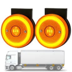 Lanterna Lateral Led Delimitadora Para Baú Caminhão Carreta Redonda