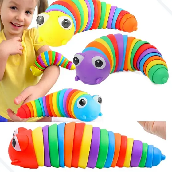 Brinquedo Lesma Lagosta 3D Articulado Sensorial Alivia Estresse Colorida
