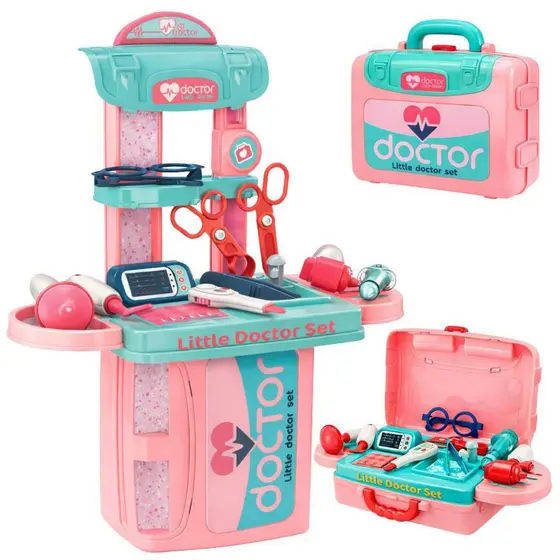 Kit Médico Infantil Completo Maleta Little Doctor Set Brinquedo Educativo Consultório com Acessórios