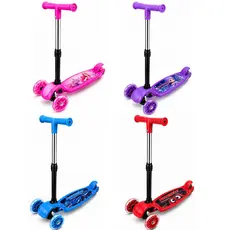 Patinete Infantil 3 Rodas De Led Dobrável Criança Menina Menino Brinquedo