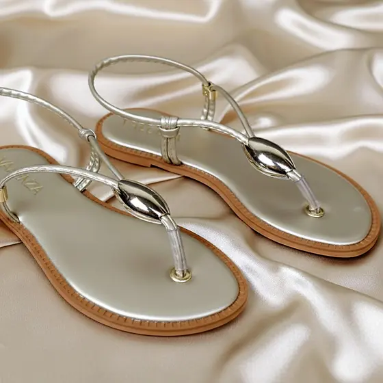 Chinelo Rasteirinha Lesma Ajustavel Feminina - Palmilha Elegante E Solado Embutido