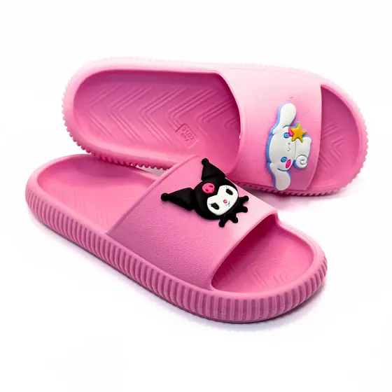 Chinelo Slide Nuvem Infantil Feminino Mundo Hello Kuromi Cinamorol Leve Antiderrapante Escola Macio