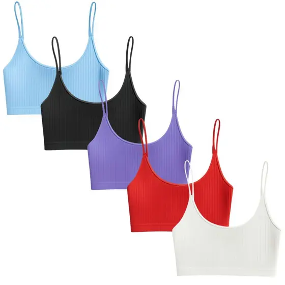 Kit 10 Top Cropped Academia Academia Canelado Alcinha Sem Bojo Básico Confortável Liso