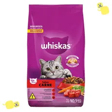 Ração Whiskas 10kg Ração para Gatos Adultos Ração Gato Whiskas Carne Saco de Ração para Gato