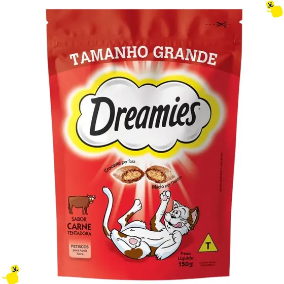 Petisco para Gato Dreamies Gato Snacks para Gatos Petisco Dreamies Gato Dreamies 150g Carne