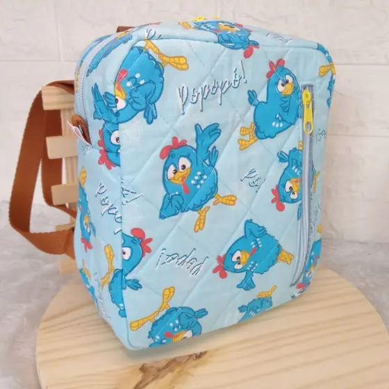 Mini mochila infantil em tecido galinha pintadinha mochila escolar mochila pequena