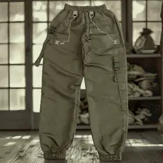 Calça Cargo Feminina Verde Militar Streetwear Correntes e Tecido Premium leve e Secado Rápido