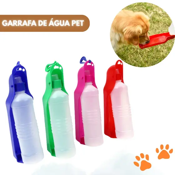 Garrafa de Água Pet Bebedouro Dispenser Garrafa de Água para Cachorro Gato 450ml