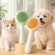 Escova para Pet Autolimpante Escova para Cães e Gatos Escova Tira os Pelos Rasqueadeira