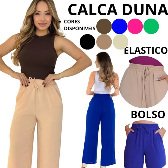 calca feminino social elegante calca cintura alta calca pantalona duna