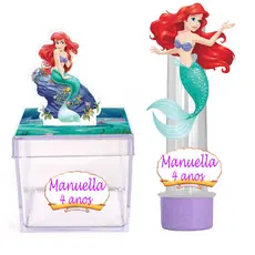 Kit 30 Pequena Sereia 10 tubetes, 10 latas,10 cx acrilico