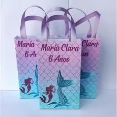20 Sacolinha Surpresa Personalizada Tema Sereia