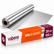 Papel Alumínio 30cm X 100m Bobina Rolo Grande Para Alimentos