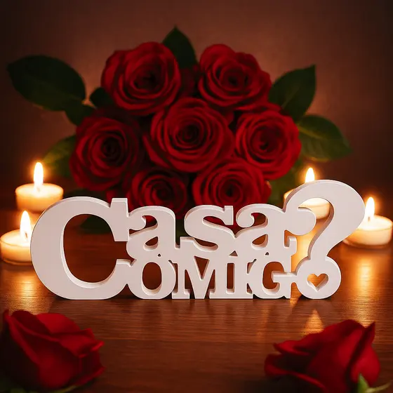 Placa Casa Comigo – Pedido de Casamento Surpresa | Noivado Romântico Criativo Pvc