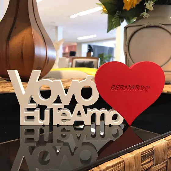 Placa Decorativa De Mesa Personalizada Vovó Eu Te Amo Presente