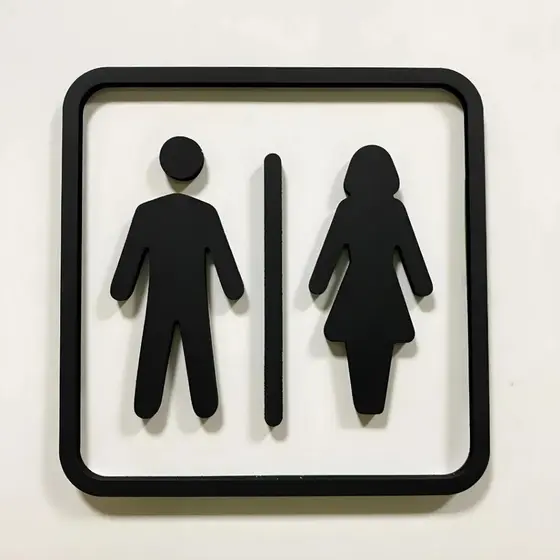 Placa Identificação Banheiro Feminino Masculino Alto Relevo