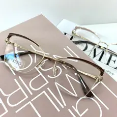 Armação de óculos metal quadrado pequeno feminino modelo FK1535