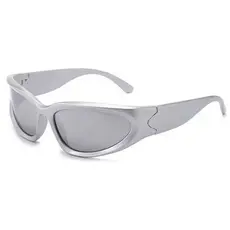 Óculos de Sol Punk Y2K Unissex Estilo Steampunk Futurista Proteção UV400