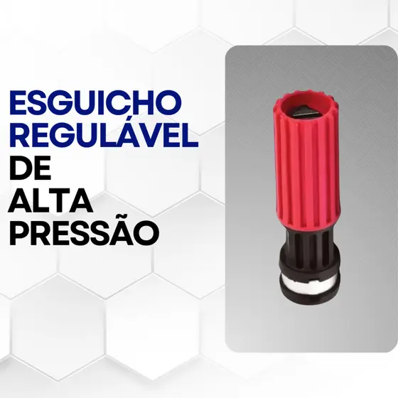 Esguicho Regulável de Alta Pressão 3,2mm Lava com Eficiência - Vermelho