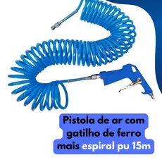 Bico Passar Ar Com Gatilho de Ferro Kit Mangueira De Ar Comprimido 15 Metros