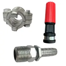 Kit esguicho de alta pressão hidraflux esguicho 3,2mm espigão e braçadeira de 1/2"