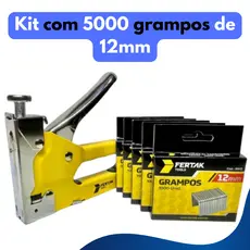 Kit Grampeador Tapeceiro 3 em 1 4-14 Mm + 5000 Grampos 12mm
