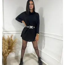 Poncho Lanzinha Vestido Blusão Feminino Manga Longa Estiloso Outono/Inverno Moda Oferta