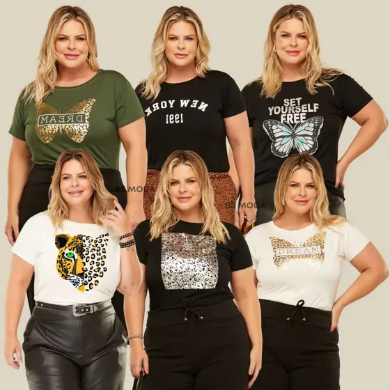 PROMOÇÃO Blusas Plus Size Variadas Coloridas Estampadas