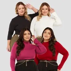 Blusa Cacharrel Plus Size Manga longa Segunda Pele + 10 Cores
