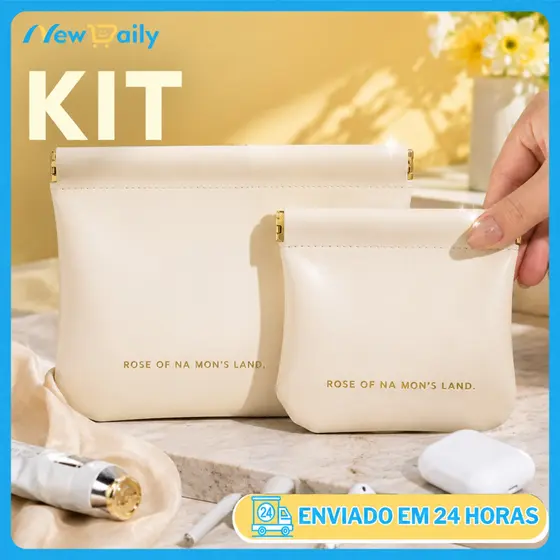 Necessaire Bolsa Porta Batom Brincos Absorventes Maquiagens Multiuso Com Fechado de Imã OG-41-ND/OG-42-ND