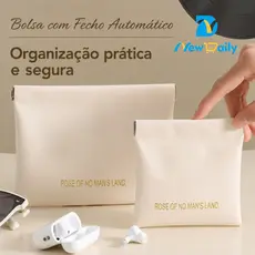 KIT Necessaire Bolsa Bolsinha Porta Objetos Pessoais Feminina Masculina Com Fechado De Ima Impermeável OG-41-ND/OG-42-ND