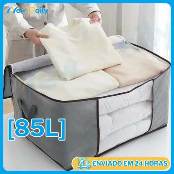 Caixa Saco Organizador Cobertor Casaco Guarda Roupa Ecológico Anti-Poeira Umidade Insetos Multiuso OG-122-BC