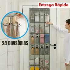 Sapateira Suspenso de Porta Organizador Multiuso Divisória Vertical Chinelo Spatos OG-32-ND