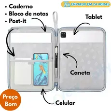 Capa Case Bolsa Pasta Para Tablet Galaxy Xiaomi 6PRO /Redmi pad SE/ Pro 12.1 iPad 7-10 à Pro 13” Polegadas