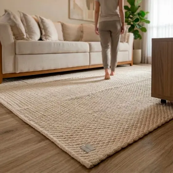 Tapete Para Sala Lavável à Máquina 100% Algodão Grande