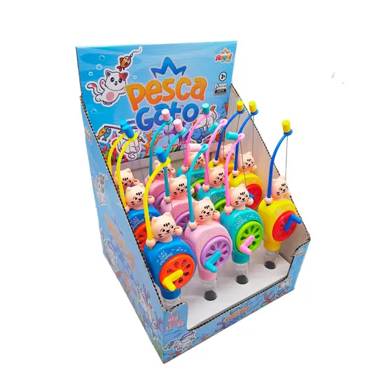 Pesca Gato com Vara e Balinhas Tutti Frutti - 12 Unidades