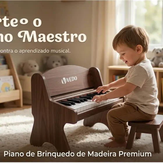 Teclado de piano infantil VEDO, piano digital infantil de 25 teclas, volume ajustável, mini instrumento musical educativ