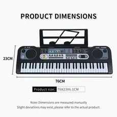 Piano de teclado com 61 teclas, piano digital com alto-falante e microfone integrados, teclado portátil para iniciantes,