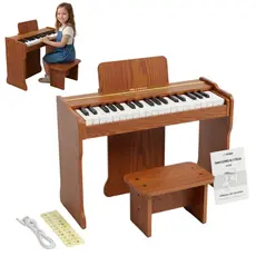 Teclado de piano infantil VEDO, piano digital infantil de 37 teclas, brinquedo musical educativo, piano de madeira,
